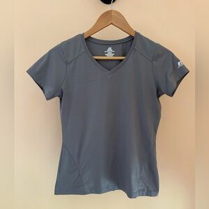 Russell Athletic Gray Active V-Neck Tee | Women Size Small